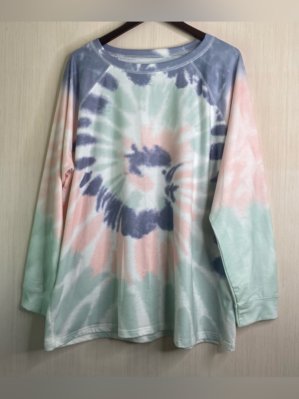 Unbranded Women’s Pastel Tie-Dye Long Sleeve All Season Sweatshirt XXL